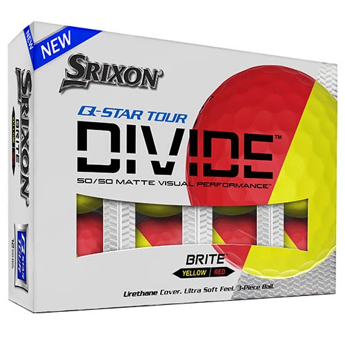 Srixon Ball Q Star Divide Golf Tour Yellow/Red 3 Srixon Ball Q Star Divide Golf Tour Yellow/Red