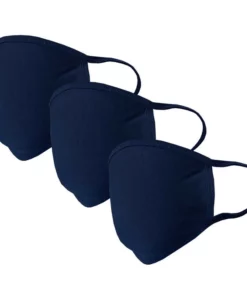 Golfio Usa Face Mask Fabric 3 Pack Made In Washable Navy Fashion Double Layer