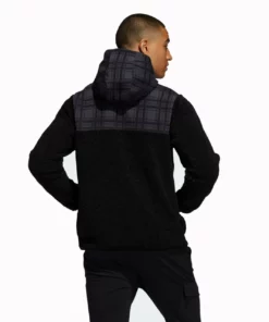 Adida Plaid Sweater Adicross Sherpa 1/4 Zip -Golf Sales Store adidas adicross sherpa plaid 1 4 zip sweater black 02 97997.1632770692