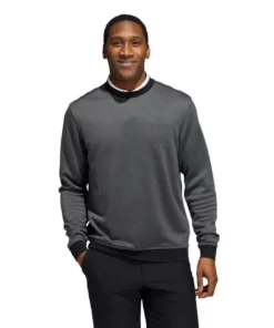 ADIDAS Go-To Crewneck Pullover -Golf Sales Store adidas go to crewneck pullover black grey six 01 29017.1676579917