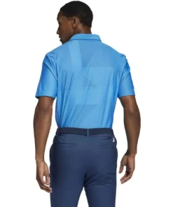 ADIDAS Shapes Jacquard Polo -Golf Sales Store adidas shapes jacquard polo blue rush crew navy 02 07156.1676597377