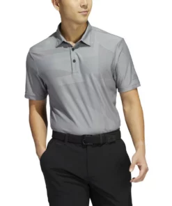 ADIDAS Shapes Jacquard Polo -Golf Sales Store adidas shapes jacquard polo grey three black 01 14508.1676594474