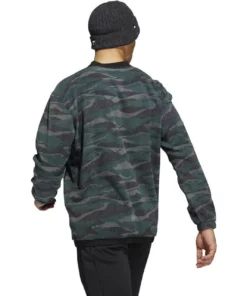 ADIDAS Texture Print Crewneck -Golf Sales Store adidas texture print crewneck black shadow green 02 70450.1673906677