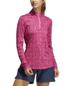 Adida Women' Aeroready Uv50 Printed Long Sleeve -Golf Sales Store adidas womens aeroready uv50 printed long sleeve screaming pink wild pink 01 71792.1633102934