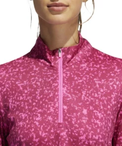 Adida Women' Aeroready Uv50 Printed Long Sleeve -Golf Sales Store adidas womens aeroready uv50 printed long sleeve screaming pink wild pink 03 29323.1633102934