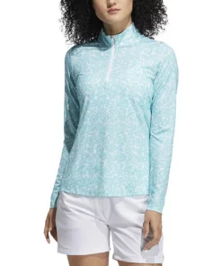 Adida Women' Aeroready Uv50 Printed Long Sleeve -Golf Sales Store adidas womens aeroready uv50 printed long sleeve white acid mint 01 66400.1633102934