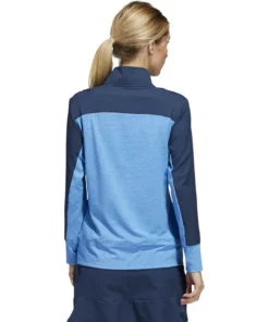 ADIDAS Women's Colorblock Quarter Snap Jacket -Golf Sales Store adidas womens colorblock quarter snap jacket blue rush 02 24238.1676579963