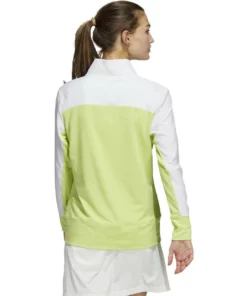 ADIDAS Women's Colorblock Quarter Snap Jacket -Golf Sales Store adidas womens colorblock quarter snap jacket pulse lime 02 17412.1676584750