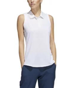 Adida Women' Polo Ottoman Stripe Sleeveles Primeblue 20 Adida Women' Polo Ottoman Stripe Sleeveles Primeblue -Golf Sales Store adidas womens primeblue ottoman stripe sleeveless polo white 01 81293.1647972767