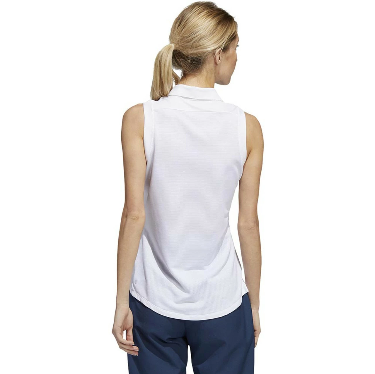 Adida Women' Polo Ottoman Stripe Sleeveles Primeblue 12 Adida Women' Polo Ottoman Stripe Sleeveles Primeblue - Image 10