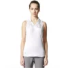 Adida Women' Polo Mesh Printed Sport Sleeveles -Golf Sales Store adidas womens printed sport mesh sleeveless polo white trace grey 01 74509.1633461092