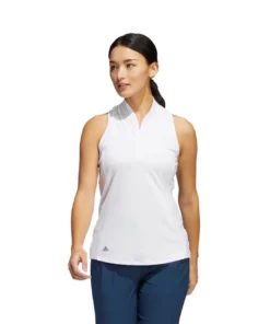 Adida Women' Polo Sleeveles Racerback -Golf Sales Store adidas womens racerback sleeveless polo white 02 70471.1676598048