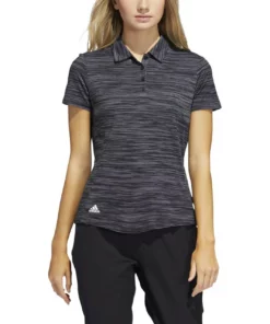 ADIDAS Women's Space-Dyed Polo -Golf Sales Store adidas womens space dyed polo black white 01 43491.1647973321