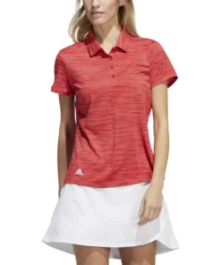 ADIDAS Women's Space-Dyed Polo -Golf Sales Store adidas womens space dyed polo collegiate red white 01 79407.1647973321