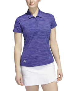 ADIDAS Women's Space-Dyed Polo -Golf Sales Store adidas womens space dyed polo legacy indigo white 01 51872.1647973321