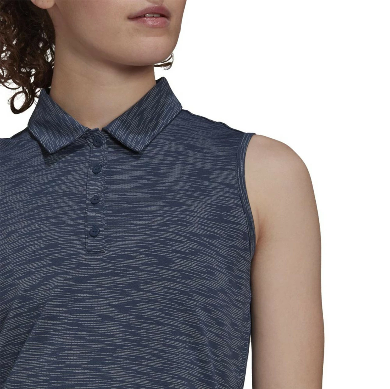 Adida Women' Spacedye Sleeveles Polo 5 Adida Women' Spacedye Sleeveles Polo - Image 3