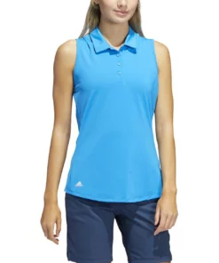 Adida Women' Polo Ultimate 365 Solid Sleeveles -Golf Sales Store adidas womens ultimate 365 solid sleeveless polo blue rush 01 45100.1662670227