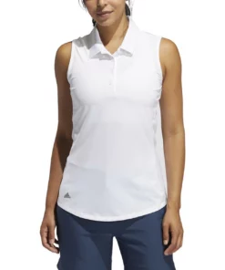 Adida Women' Polo Ultimate 365 Solid Sleeveles -Golf Sales Store adidas womens ultimate 365 solid sleeveless polo white 01 85492.1662670227