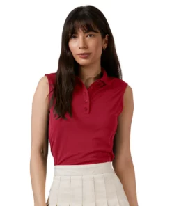 Women' Polo Tribute Sleeveles Antigua -Golf Sales Store antigua womens tribute sleeveless polo dark red 01 08440.1676597333