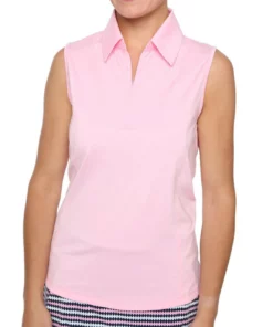 Belyn Key Mesh Women' Panel Sleeveles Polo