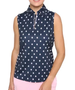 Belyn Key Women' Keystone Sleeveles Zip Polo