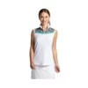 Women' Polo Sublimated Trim Melanie Sleeveles Bermuda Sand 2 Women' Polo Sublimated Trim Melanie Sleeveles Bermuda Sand -Golf Sales Store bermuda sands womens melanie sleeveless polo with sublimated trim white 01 74261.1650471692