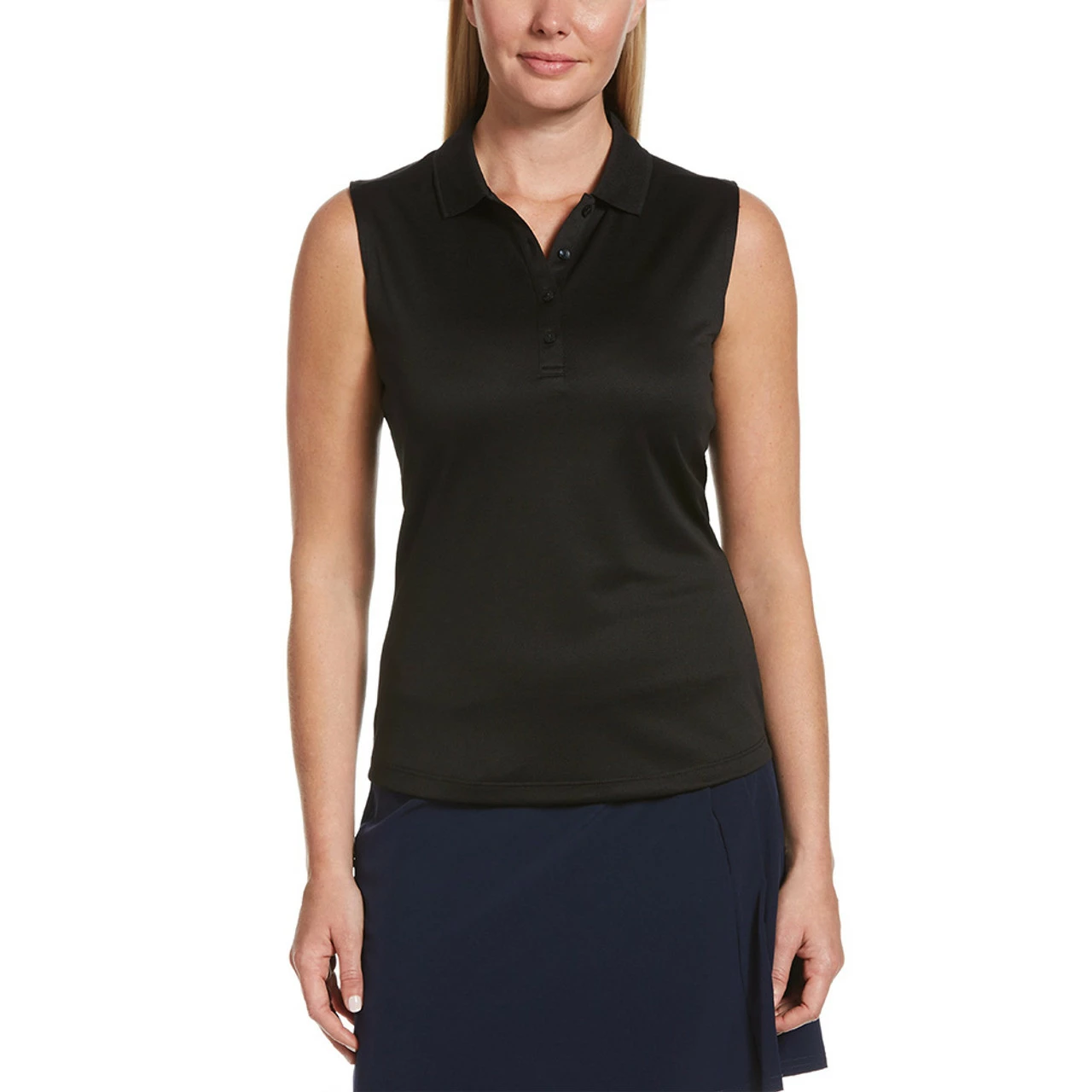 Callaway Women's Solid Knit Sleeveless Polo 4 Callaway Women's Solid Knit Sleeveless Polo - Image 2