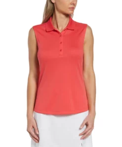 Callaway Women's Solid Knit Sleeveless Polo 13 Callaway Women's Solid Knit Sleeveless Polo -Golf Sales Store callaway womens solid knit sleeveless polo geranium 01 45683.1656597778