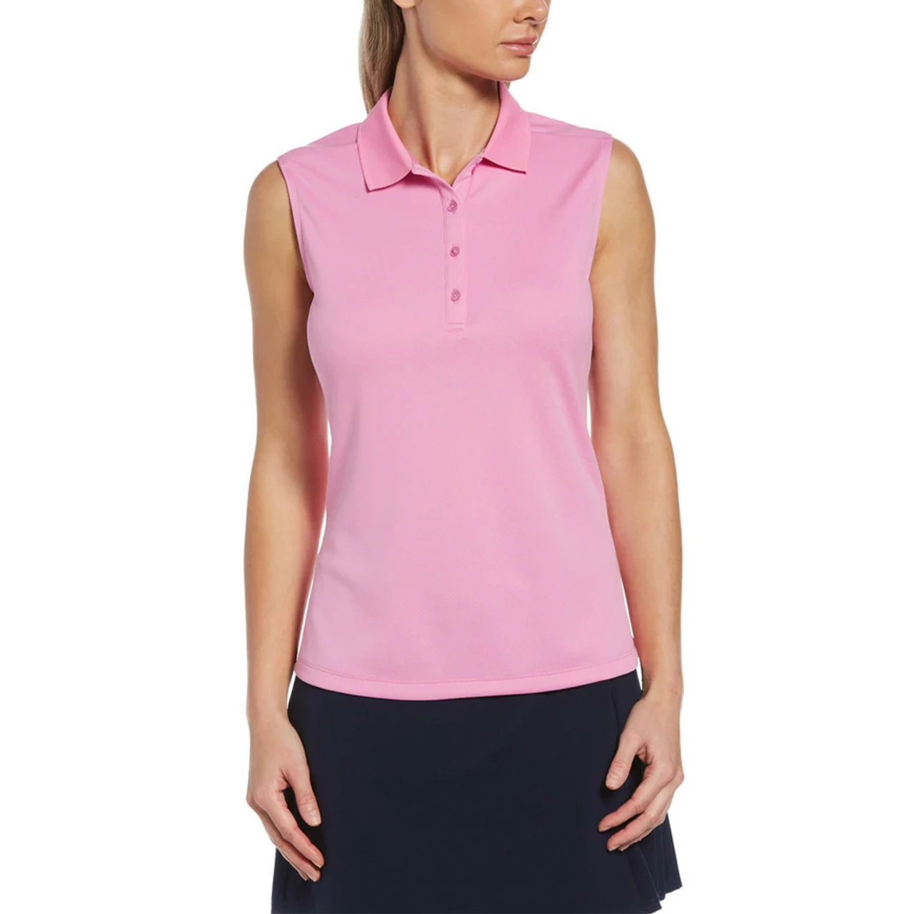 Callaway Women's Solid Knit Sleeveless Polo 8 Callaway Women's Solid Knit Sleeveless Polo - Image 6