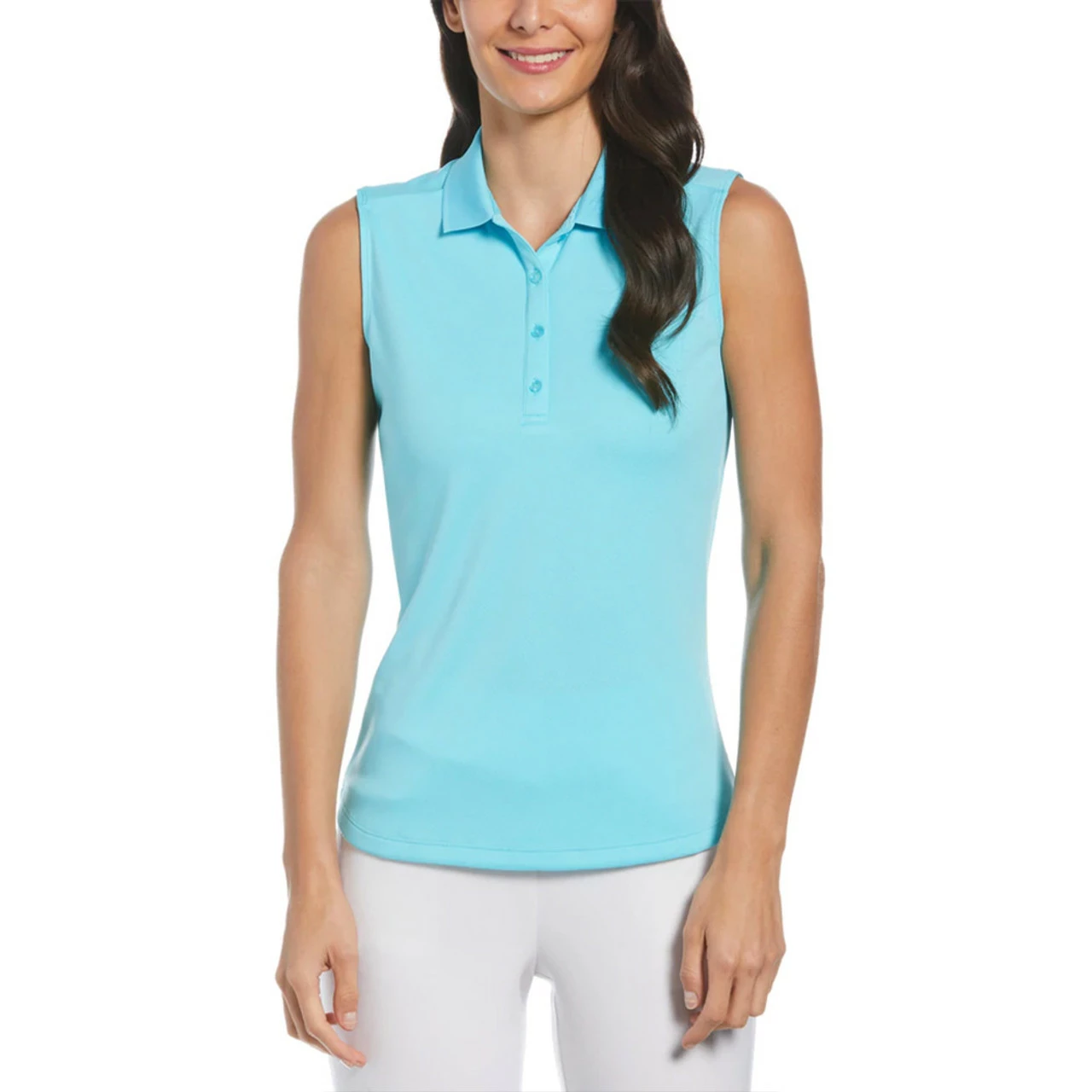 Callaway Women's Solid Knit Sleeveless Polo 6 Callaway Women's Solid Knit Sleeveless Polo - Image 4