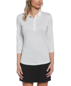Callaway Women' Swing Tech Polo 3/4 Sleeve -Golf Sales Store callaway womens swing tech 3 4 sleeve polo brilliant bright 01 36398.1654789378