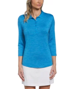 Callaway Women' Swing Tech Polo 3/4 Sleeve -Golf Sales Store callaway womens swing tech 3 4 sleeve polo ibiza blue 01 64092.1654789379