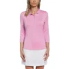 Callaway Women' Swing Tech Polo 3/4 Sleeve -Golf Sales Store callaway womens swing tech 3 4 sleeve polo pink sunset 01 44471.1654789378