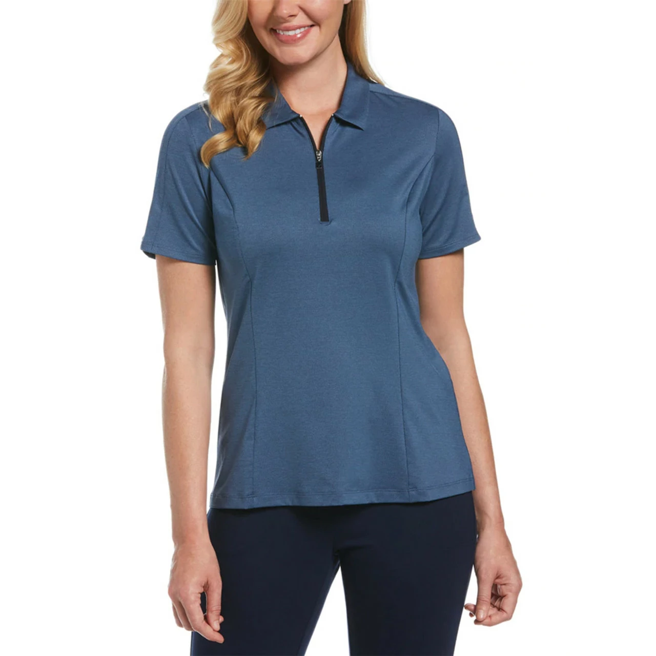 Callaway Women' Tonal Heather Polo 1/4 Zip 5 Callaway Women' Tonal Heather Polo 1/4 Zip - Image 3