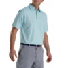 Footjoy Polo Lisle 18 Hole Print Self Collar -Golf Sales Store footjoy 18 holes print lisle self collar polo azure 01 73466.1673903722