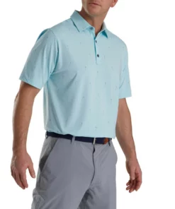 Footjoy Polo Lisle 18 Hole Print Self Collar