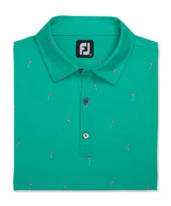 Footjoy Polo Lisle 18 Hole Print Self Collar -Golf Sales Store footjoy 18 holes print lisle self collar polo sea green 04 43734.1673902812