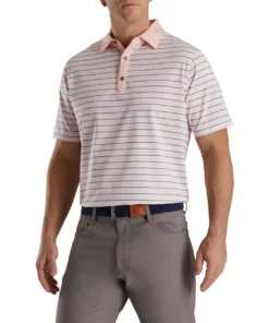 Footjoy Polo Lisle Accented Stripe Self Collar -Golf Sales Store footjoy accented stripe lisle self collar polo quartz pink white graphite 01 50186.1673903542