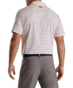 Footjoy Polo Lisle Accented Stripe Self Collar -Golf Sales Store footjoy accented stripe lisle self collar polo quartz pink white graphite 02 72553.1673906120