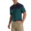 Footjoy Collar Polo Pique Knit Stretch Breton Stripe -Golf Sales Store footjoy breton stripe stretch pique knit collar polo sea green watermelon 01 67487.1673901824