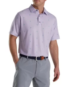 Footjoy Polo Lisle Self Collar Cactus Print -Golf Sales Store footjoy cactus print lisle self collar polo dusty purple 01 02241.1673900441