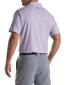 Footjoy Polo Lisle Self Collar Cactus Print -Golf Sales Store footjoy cactus print lisle self collar polo dusty purple 02 83859.1673902596
