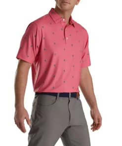 Footjoy Polo Lisle Self Collar Cactus Print