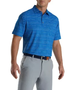 Footjoy Polo Pique Print Stretch Self Collar Chalk Line -Golf Sales Store footjoy chalk line print stretch pique self collar polo royal dove grey 01 03967.1673903558