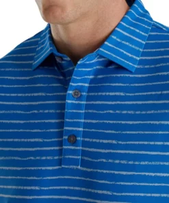 Footjoy Polo Pique Print Stretch Self Collar Chalk Line -Golf Sales Store footjoy chalk line print stretch pique self collar polo royal dove grey 03 09431.1673903084