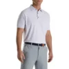 Footjoy Polo Pique Print Stretch Self Collar Chalk Line -Golf Sales Store footjoy chalk line print stretch pique self collar polo white lavender 01 33731.1673907298