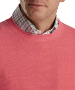 FootJoy Crewneck Pullover -Golf Sales Store footjoy crewneck pullover watermelon 03 40062.1673903689