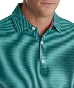 Footjoy Feeder Stripe Mix Self Collar Stretch Polo Pique -Golf Sales Store footjoy feeder stripe mix stretch pique self collar polo navy sea green 03 88271.1673902056