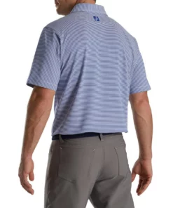 Footjoy Feeder Stripe Mix Self Collar Stretch Polo Pique -Golf Sales Store footjoy feeder stripe mix stretch pique self collar polo ocean white 02 34316.1673899901