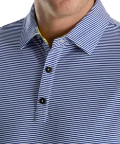 Footjoy Feeder Stripe Mix Self Collar Stretch Polo Pique -Golf Sales Store footjoy feeder stripe mix stretch pique self collar polo ocean white 03 77591.1673902802